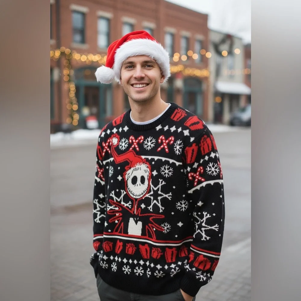 TIM BURTON’S THE NIGHTMARE BEFORE CHRISTMAS Ugly Christmas Sweater. NWT